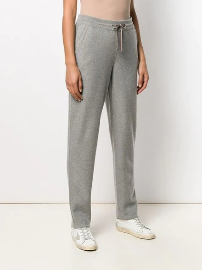 Shop Loro Piana Knitted Track Pants In Grey