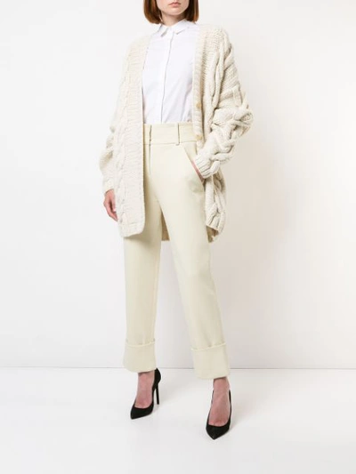 Shop Marina Moscone Oversize Cardi-coat - White