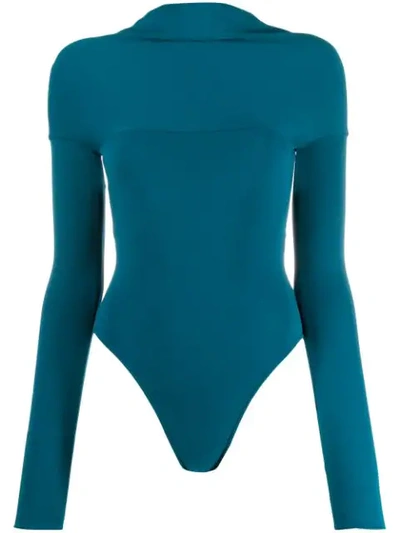 Shop Alexandre Vauthier Twisted Back Fitted Body In Blue
