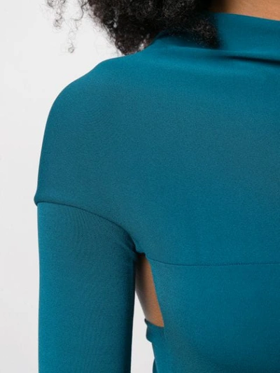 Shop Alexandre Vauthier Twisted Back Fitted Body In Blue