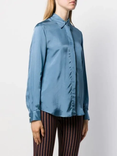 Shop Alberto Biani Plain Fitted Shirt In Blue