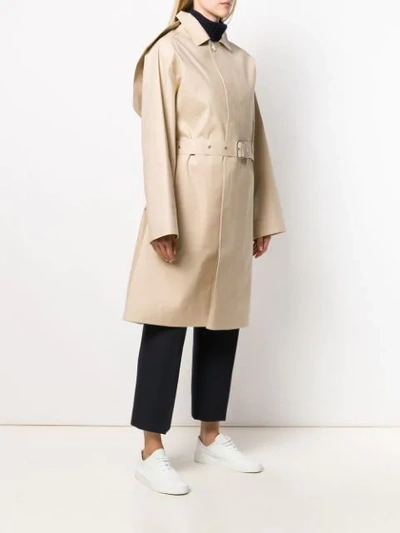 Shop Jil Sander Hooded Belted Trench Coat In Neutrals