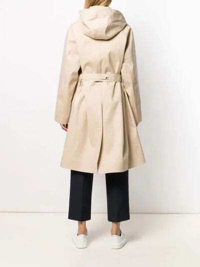 Shop Jil Sander Hooded Belted Trench Coat In Neutrals