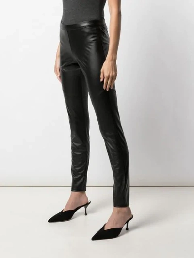 Shop Natori Leatherette Leggings In Black