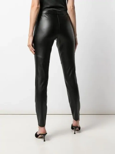Shop Natori Leatherette Leggings In Black