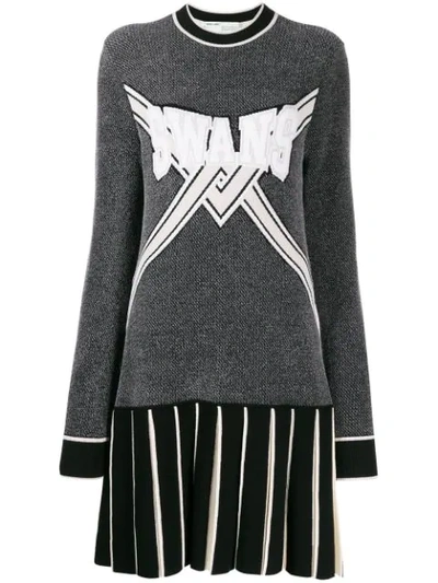 OFF-WHITE SWANS-KNIT DRESS - 黑色