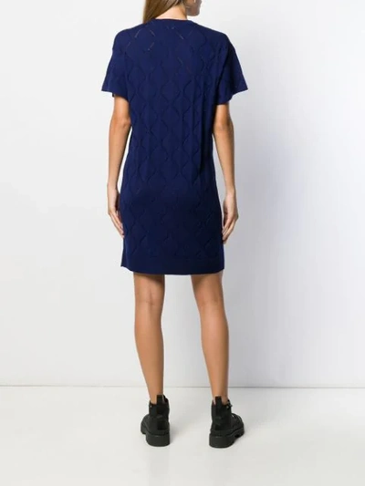 Shop Love Moschino Short-sleeve Fitted Dress In Blue