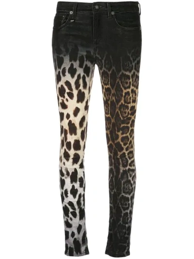 Shop R13 Leopard Print Skinny Jeans In Black