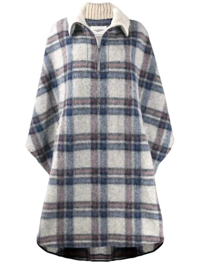 ISABEL MARANT ÉTOILE GABIN MANTELLA CHECK CAPE - 蓝色