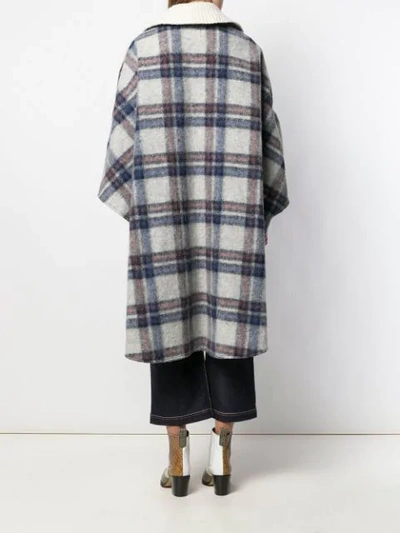 Shop Isabel Marant Étoile Gabin Mantella Check Cape In Blue