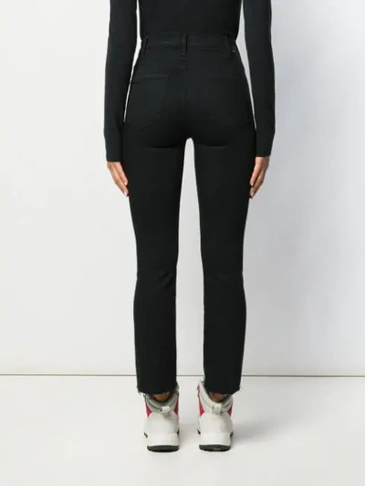 Shop Mother The Hustler Flared Jeans In Black