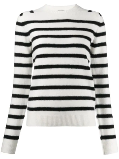 striped wool intarsia sweater with appliqués