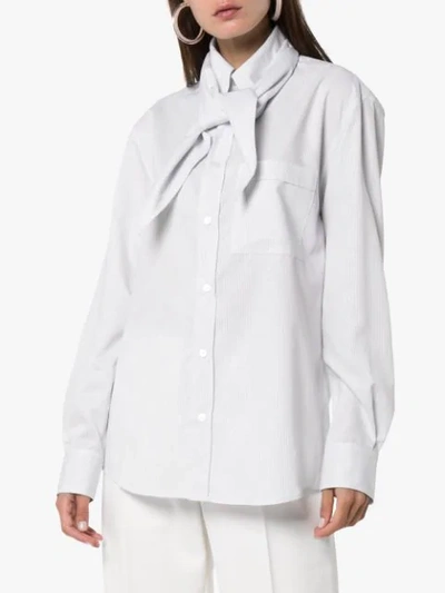 Shop Plan C Scarf Detail Shirt In White