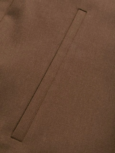 Shop Alberta Ferretti Front Pleat Trousers In Brown