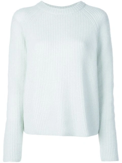 Shop Vince Ribbed Knit Cashmere Sweater In Blue