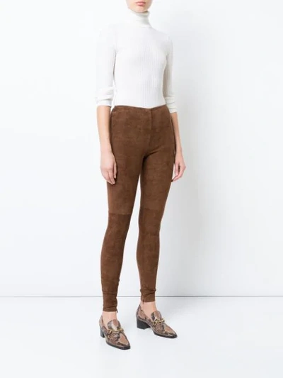 Shop Ralph Lauren Eleanora Trousers In Brown