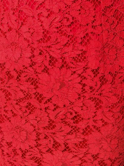 Shop Dolce & Gabbana Gerader Spitzenrock In Red