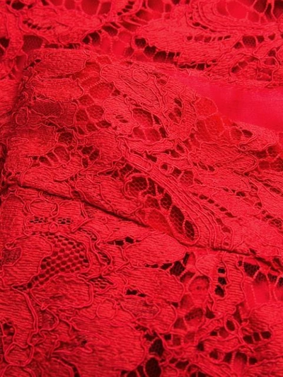 Shop Dolce & Gabbana Gerader Spitzenrock In Red