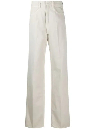 Shop Lemaire High-waisted Trousers In Neutrals