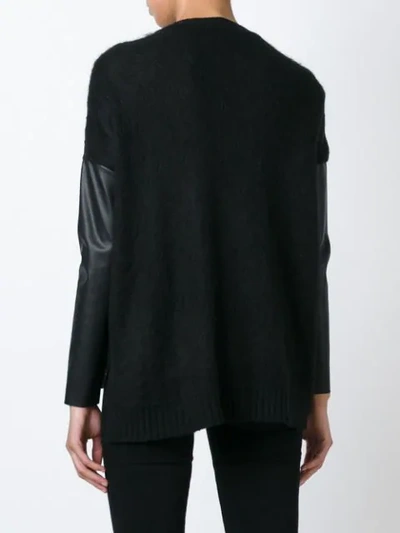 Shop Nude Contrasting Panels Sweater In Black