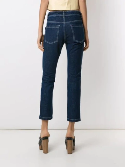 Shop Andrea Bogosian Pomodoro Cropped Jeans In Blue