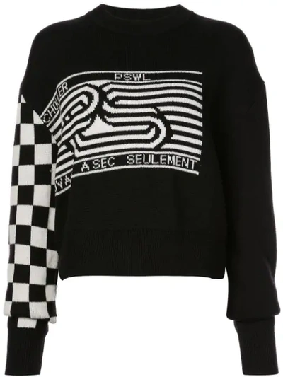 Shop Proenza Schouler Pswl Graphic Jacquard Sweater In Black