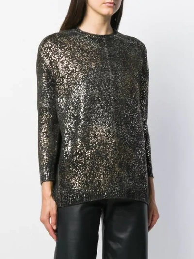 Shop Avant Toi Metallic Details Jumper In Black