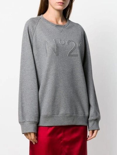 Shop N°21 Oversized Knitted Sweater In Grey