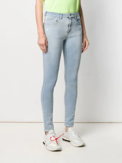 OFF-WHITE MID-RISE SKINNY JEANS - 蓝色