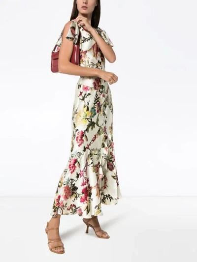 Shop Etro Floral Print Ruffled Dress In 990 Multicoloured
