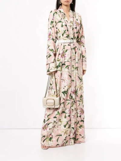 Shop Dolce & Gabbana Printed Lilies Kimono Dress In Pink