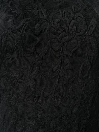 Shop Dolce & Gabbana Floral Motif Stretch Lace Top In Black