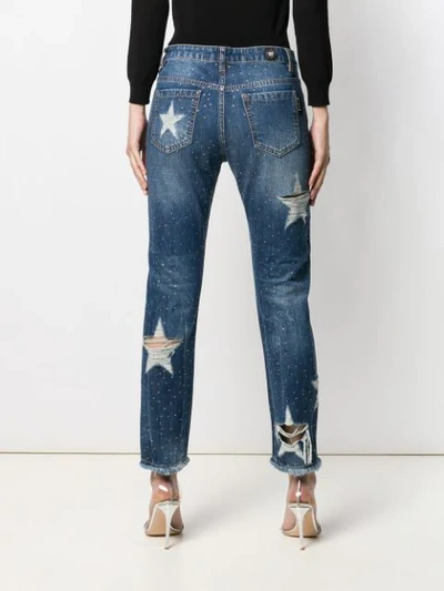 Shop Philipp Plein Stars Boyfriend Jeans In Blue