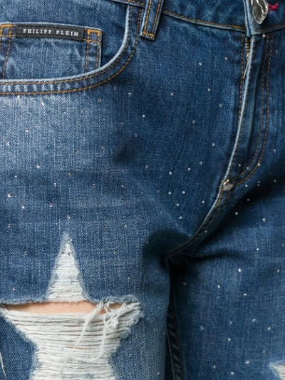 Shop Philipp Plein Stars Boyfriend Jeans In Blue