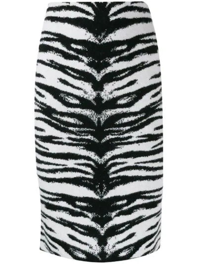 Shop Laneus Zebra Print Skirt In Neutrals