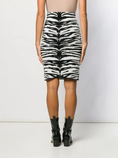 Shop Laneus Zebra Print Skirt In Neutrals