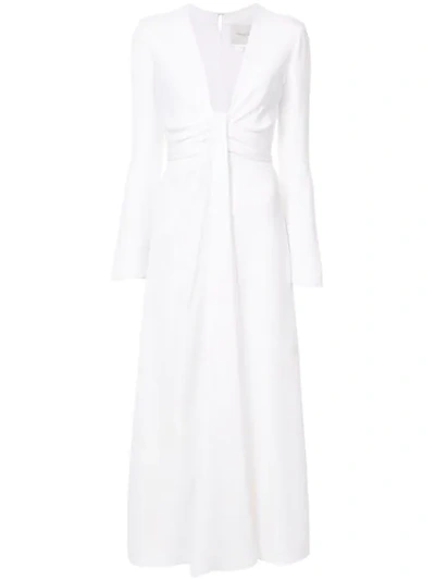 Shop Carolina Herrera Plunge Empire-line Dress - White