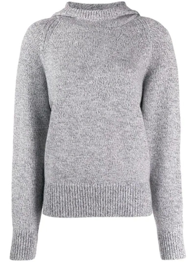 Shop Joseph Round Neck Sweater In 0201 Grey Chine