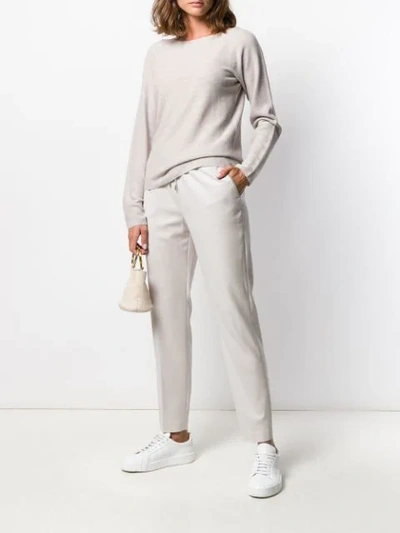 Shop Fabiana Filippi Fine Knit Sweater In Neutrals