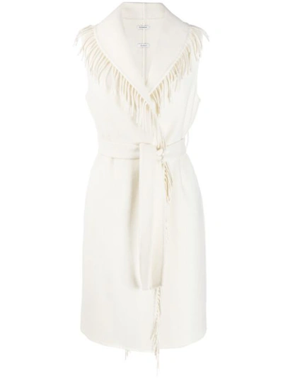 Shop P.a.r.o.s.h Fringed Waistcoat In Neutrals