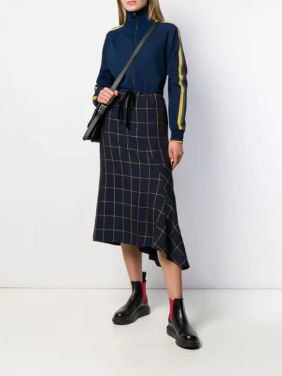 Shop Mcq By Alexander Mcqueen High-waisted Check Print Skirt In Blue