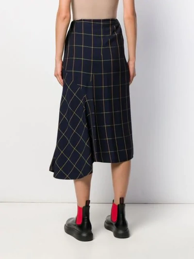 Shop Mcq By Alexander Mcqueen High-waisted Check Print Skirt In Blue