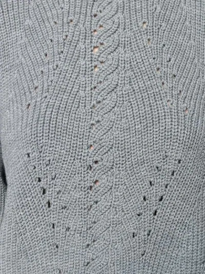 Shop Alberta Ferretti Cable Knit Sweater In Grey