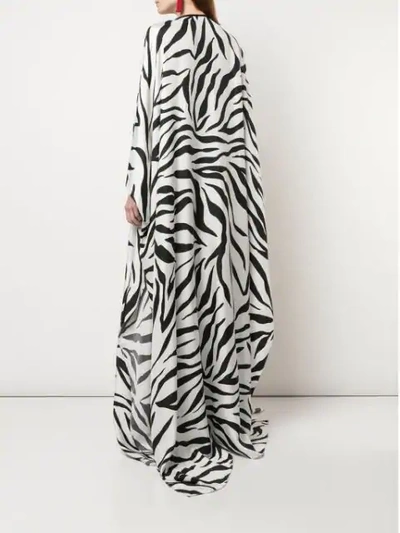 Shop Oscar De La Renta Zebra Print Kaftan Dress In White