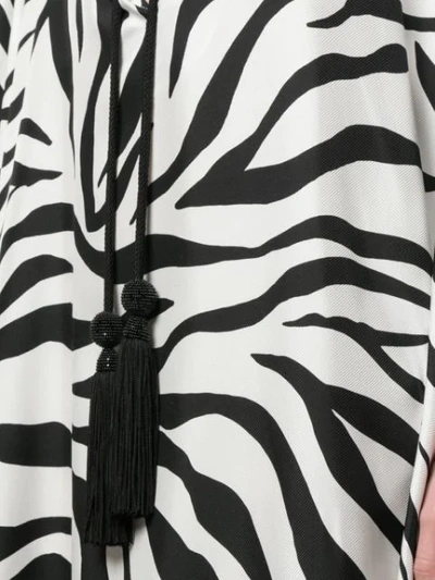 Shop Oscar De La Renta Zebra Print Kaftan Dress In White