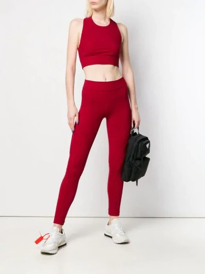 Shop No Ka'oi Cropped Compression Tank In Red