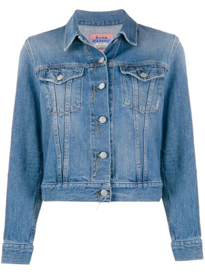 Shop Acne Studios 1999 Cropped Jacket In Blue