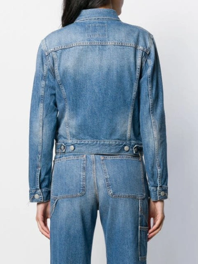 Shop Acne Studios 1999 Cropped Jacket In Blue
