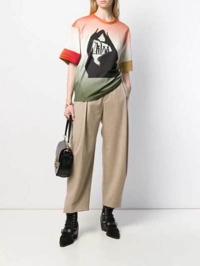 CHLOÉ SHADOW-PRINT T-SHIRT - 灰色