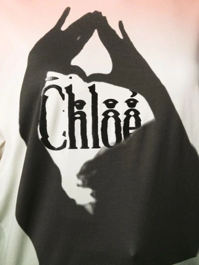 Shop Chloé Gradient Shadow Print T-shirt In Grey